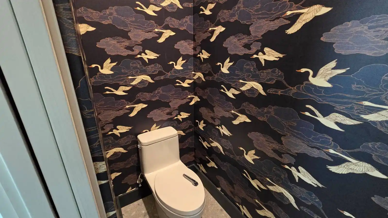 Vintage wallpaper on a historic plaster wall in Washington